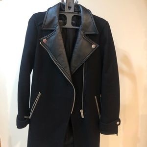 Zara Wool and Leather Coat